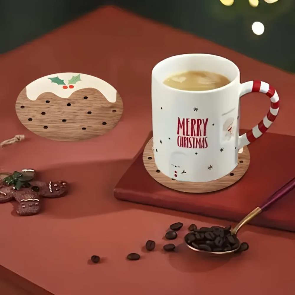 Wooden Cup Coasters Set Puddin - Coffee Tea And Sugar Set review and price
