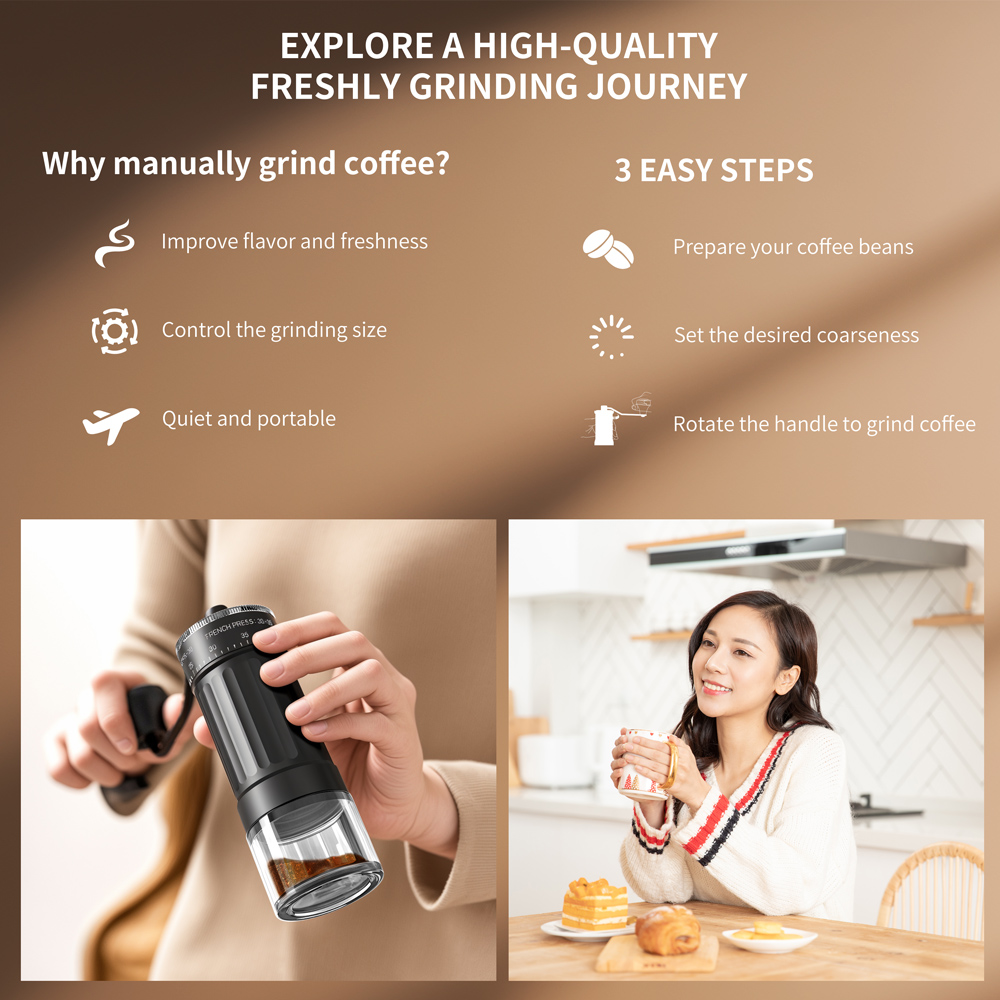 External Adjustable Conical Bu - Burr Hand Grinder review and price